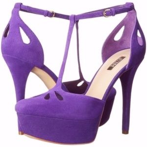 Guess Purple Espie Platform Cutout Heels 9…